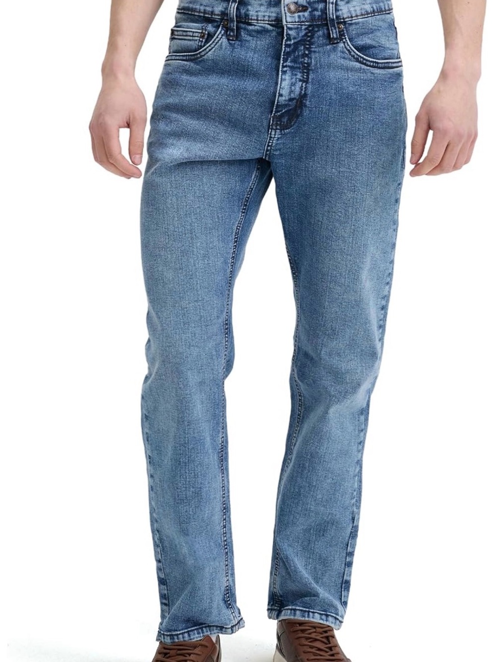 Urban Star Men's Blue Medium Wash Straight-Leg Jeans 32X34
